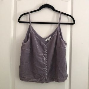 Madewell Velvet button up tank